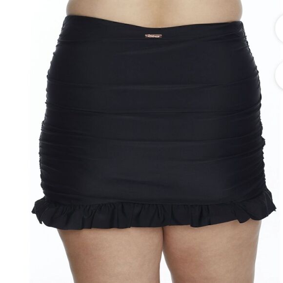 Raisins Curve Women's Black Calina Solids Echo Swim Skirt Bottom Size 22W - Picture 4 of 8